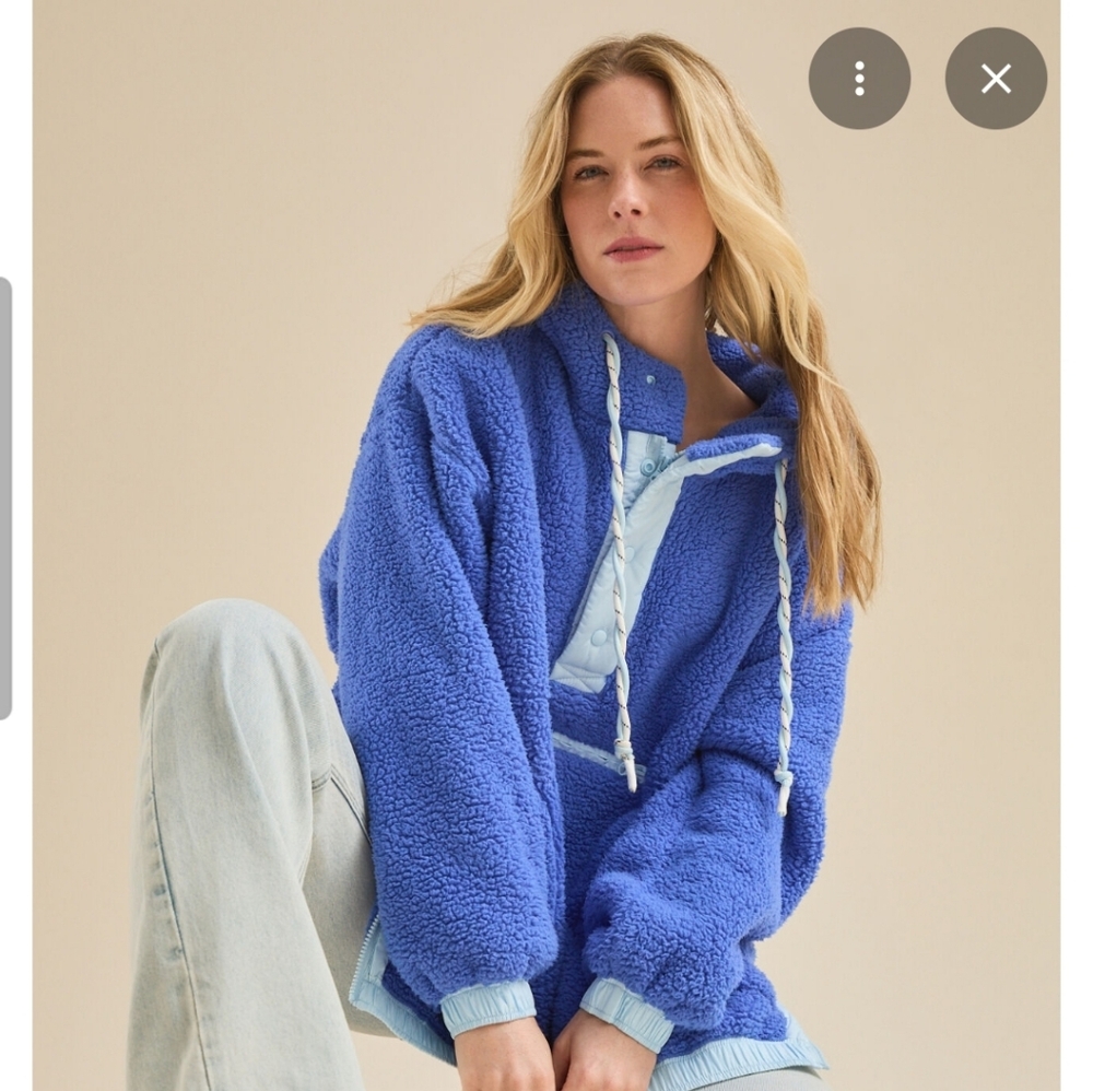 Altar'd State Blue Sherpa Frostbite Hoodie